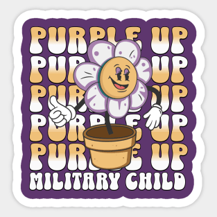 Military Kids - Purple-Up 2023 Holiday - Groovy Design Sticker